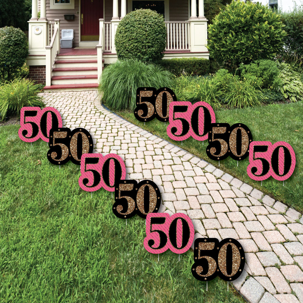Chic 50th Birthday Lawn Decor Outdoor Birthday Party Yard Decor